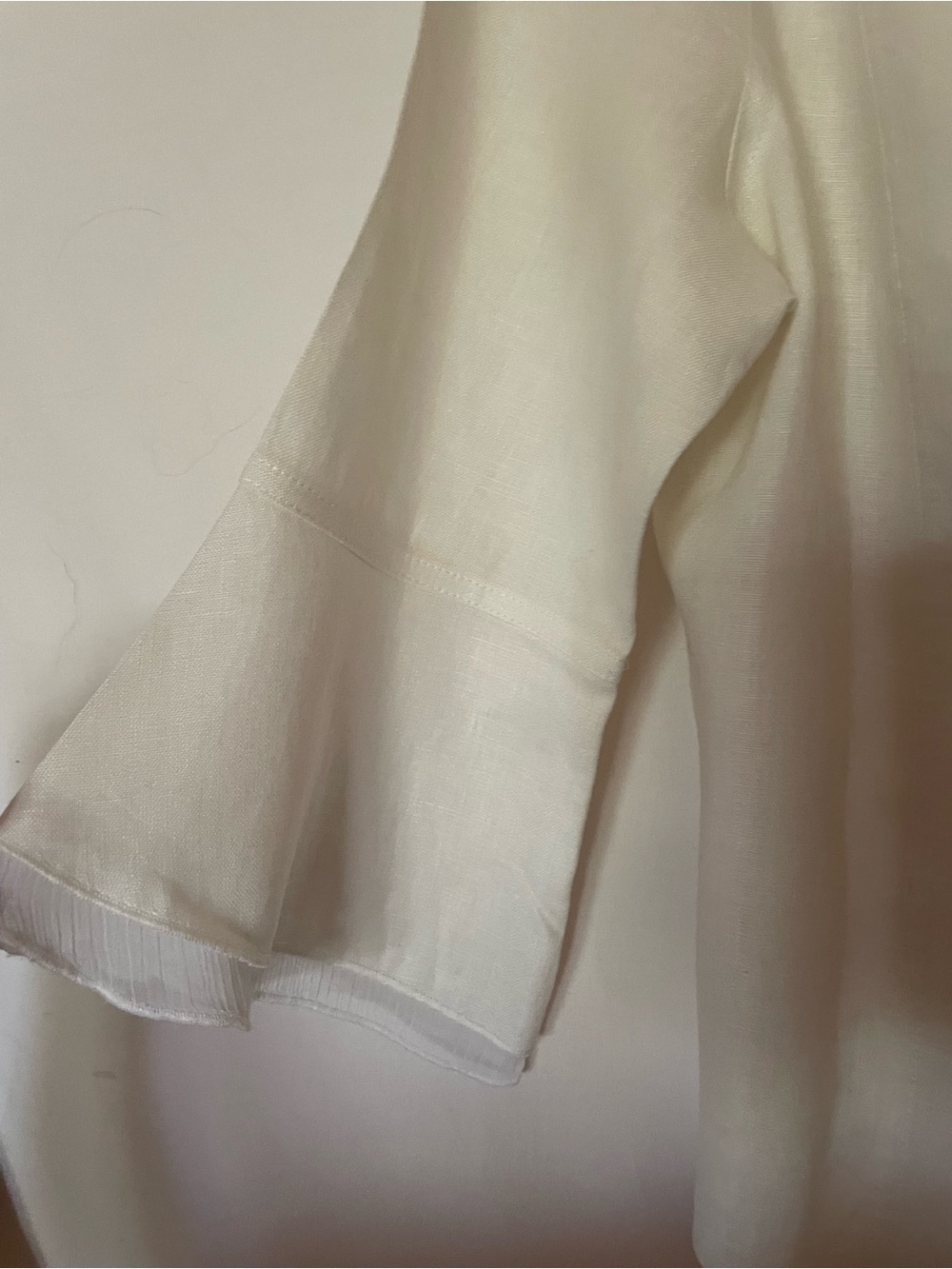 Multiples White Ruffle-Trim Button Front Jacket - Picture 5 of 7